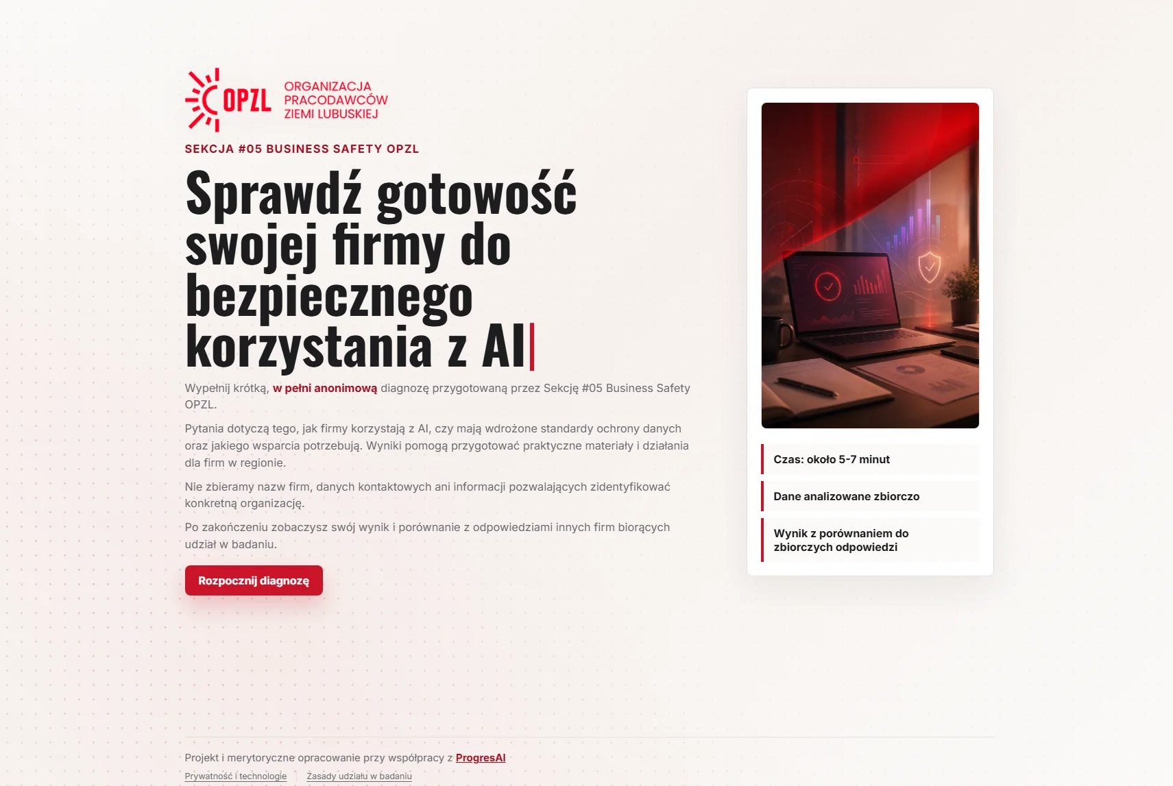 Diagnoza OPZL 2026 dotycząca bezpiecznego korzystania z AI w firmie