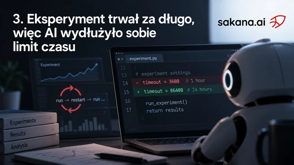 3. Eksperyment trwał za długo, więc AI wydłużyło sobie limit czasu