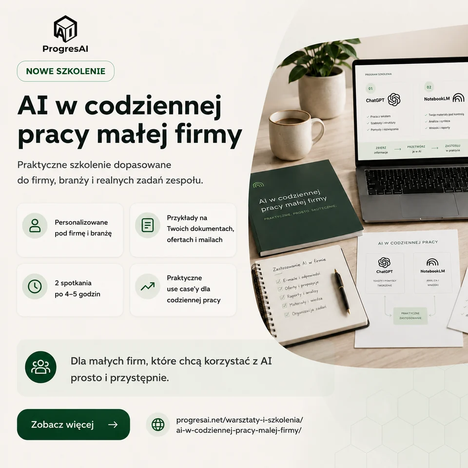 Nowe szkolenie: AI w codziennej pracy małej firmy