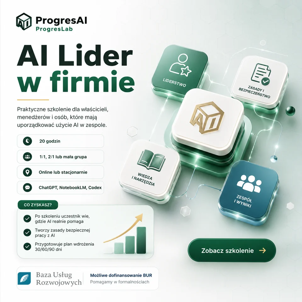 Nowe szkolenie: AI Lider w firmie
